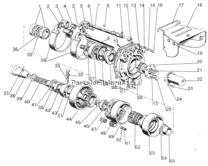 80-4202015-A - PTO Shaft Assembly (6-Spline) for Belarus 825 Tractors ...